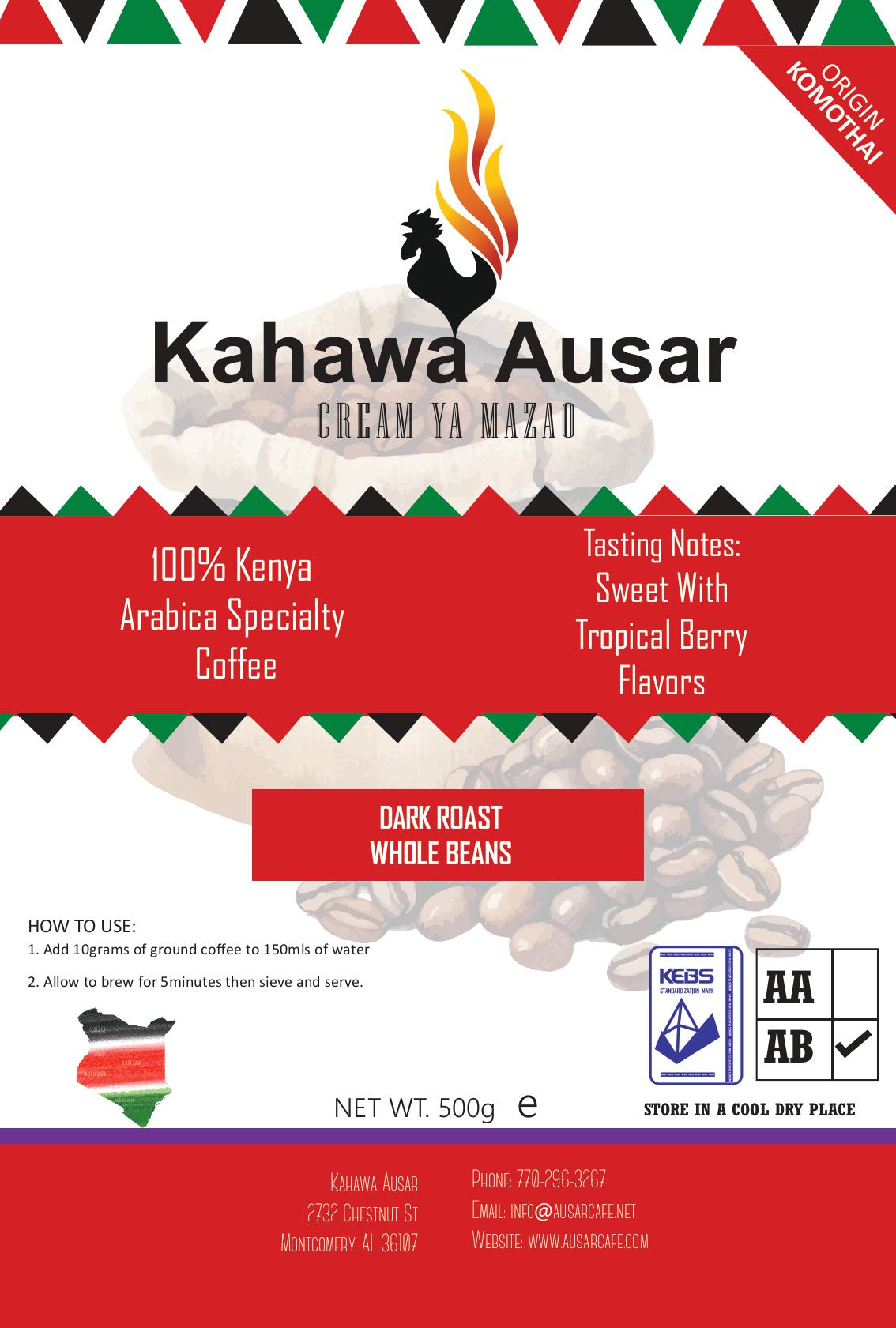 Ausar Dark Roast — Grade AB Kenyan Coffee